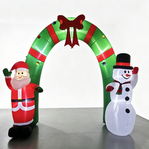 Arche gonflable <span class=keywords><strong>de</strong></span> Noël illuminée <span class=keywords><strong>de</strong></span> 9 pieds avec Père Noël et bonhomme <span class=keywords><strong>de</strong></span> neige, lumières LED intégrées, pour la décoration <span class=keywords><strong>de</strong></span> fête <span class=keywords><strong>de</strong></span> Noël en extérieur - Product Image 5