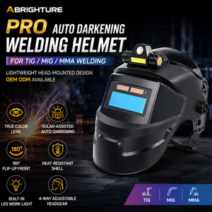 <span class=keywords><strong>Casque</strong></span> de soudage à obscurcissement automatique professionnel pour soudage TIG MIG MMA avec conception légère à fixation sur la tête, OEM ODM disponible - Product Image 1
