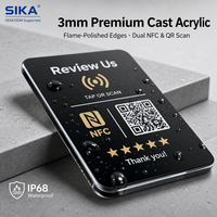 Carte NFC SIKA pour avis Google – Plaque de révision à tapoter – Mini-étiquette personnalisée avec code QR – Collecte de commentaires clients pour entreprises et cafés