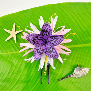 Tiara <span class=keywords><strong>Hawaiana</strong></span> de Conchas para Mujer, con Diseño de <span class=keywords><strong>Tortuga</strong></span> Tropical y Tatuajes Tribales, Plumerias, para Bodas en la Playa, Fiestas Luau, 16 cm - Product Image 6