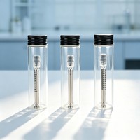 Seringues en verre Luer Lock pour huile, préremplies avec emballage en tube plastique, stériles et réutilisables