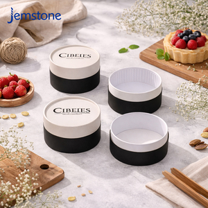 Boîte à gâteau cylindrique de luxe biodégradable personnalisée, tube en carton rond, emballage alimentaire de qualité alimentaire, tube en papier kraft pour cheesecake - Product Image 1