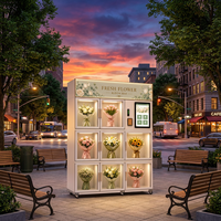 Máquina Expendedora de Ramos de Flores, Refrigerada, de 9 Compartimentos, Automática, con Pantalla LED Personalizable