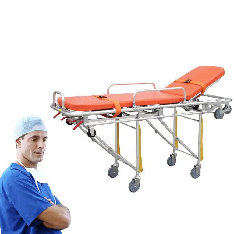 Hot Selling ambulance used trolley emergency rescue aluminum alloy stretcher trolley for transfer