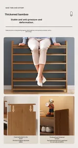 Zapatero plegable de pared de madera, organizador de entrada estrecha que ahorra espacio <span class=keywords><strong>para</strong></span> dormitorio, sala de estar y <span class=keywords><strong>armario</strong></span> - Product Image 5