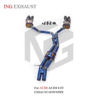 ING Full Titanium Valved Catback pour Audi A8 D4 4.0T CTGA/CTGF 2010-2018 |   Télécommande Quad Burnt Blue Tips en gros