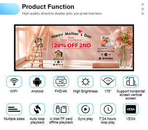Kích thước lớn 69.3 inch Android Wifi Stretch Bar Màn hình LCD hiển thị tùy chỉnh màn hình dải cho quảng cáo - Product Image 2