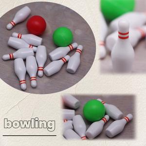 <span class=keywords><strong>Miniature</strong></span> de boule de <span class=keywords><strong>bowling</strong></span> réaliste en plastique solide pour maison de poupée, accessoire de scène sportive extérieure - Product Image 3