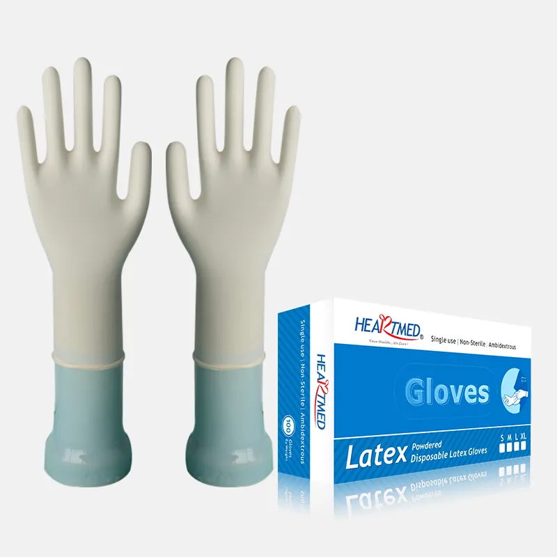Natural White Medecal Latex Examination Glovees Factory Price Guantes Medicos de Examen de Latex Made from Malaysia Wholesale