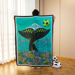 Manta de Franela Supersuave de Alta Densidad para el Hogar, para la Copa de Fútbol, Partidos de Fútbol, Competiciones, Tejida, para Gimnasio, Cubrecamas - Product Image 2