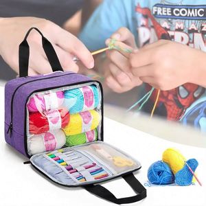 BSCI Factory OEM <b>Crochet</b> Kit Yarn <b>Storage</b> Tote <b>Bag</b> Small Portable Knitting <b>Bag</b> Travel Yarn Organizer - Product Image 6