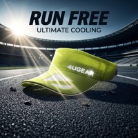 Visière de sport 4UGEAR jaune fluo en ripstop avec panneaux en maille, bordure réfléchissante, visière incurvée, respirante, pour course à pied, tennis, golf, unisexe