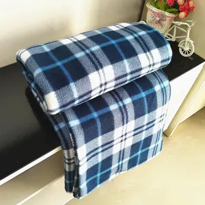 Produk Tekstil Rumah Promosi Cetak Rotari Selimut Bulu Domba Kotak-kotak Kustom Osaka 400
