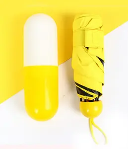 Zondag Mini Capsule Vormige 5 Opvouwbare Paraplu Promotie Item Nieuwe Kleine 5 Vouwen Capsule Paraplu