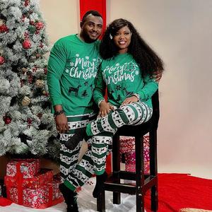 2025 Frauen Männer Kind Baby Weihnachten Nachtwäsche Casual Deer Letter Gedruckt Langarm Familie Matching Xmas Pyjamas Outfit - Product Image 2