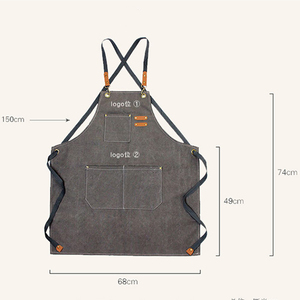 Tạp Dề Nhà Bếp Bằng Vải Bố Bằng Da Cho Nam Nữ Tạp Dề Tạo Mẫu Đầu Bếp Đồng Phục Tiệm Làm Đẹp Quán Cà Phê Quán Cà Phê Nhà Hàng Nướng - Product Image 5