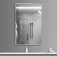Miroir de salle de bain intelligent à LED avec éclairage, cadre en aluminium rectangulaire mural, étanche et anti-buée, CF Custom 60/70/80/90/100cm