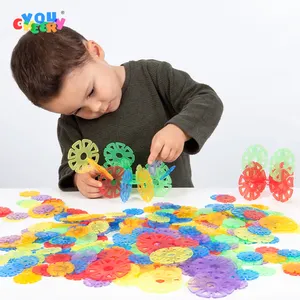 Creative Children's Building Circular Toys Classic Plastic Snowflake Building Blocks Puzzle