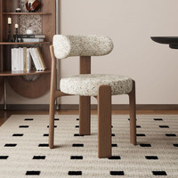 Chaise de salle à manger en bois massif, design moderne et minimaliste, forme citrouille sur mesure pour villa de luxe