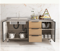 Armoires de cuisine modulaires résistantes à l'eau, écologiques et peu encombrantes, design personnalisé pour les appartements studios, rangement intelligent