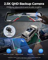 Caméra embarquée AZDOME PG17 MAX 2 canaux, écran tactile 12 pouces, ADAS, rétroviseur, boîte noire de voiture avec WIFI 5G, GPS, caméra avant et arrière 4K