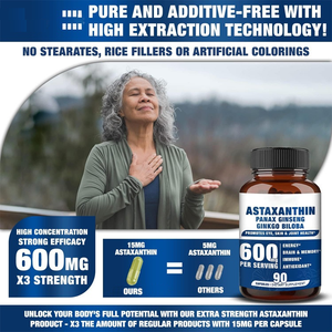 Astaxanthin Panax Ginseng <span class=keywords><strong>Ginkgo</strong></span> <span class=keywords><strong>Biloba</strong></span> 600mg 90 viên nang hỗ trợ năng lượng não bộ nhớ mắt da khớp sức khỏe - Product Image 4