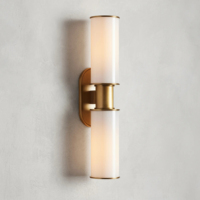 Harlin-Lampe murale à double applique murale chromée en verre laiteux, base E26 pour la maison, le bureau, la chambre et l'intérieur