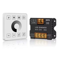 Variateur de lumière LED à écran tactile DC5V/12V/24V, contrôleur sans fil RF 2.4G 30A 50A pour bande LED monochrome/CCT/RGB/RGBW/RGBWC