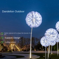 Lampe de pissenlit à LED IP65 Boule lumineuse carrée Lampe de roseau à fibre optique Jardin extérieur Parcs Pelouses Décorations de Noël Paysage Lumières LED