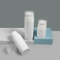 Flacons de fond de teint sous vide vides de 30 ml, 50 ml, 100 ml, 120 ml, 150 ml, 200 ml, avec logo personnalisé, en plastique blanc, avec pompe