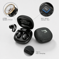 Écouteurs intra-auriculaires sans fil OEM 2.4G avec transducteur 10 mm, autonomie de 6 heures, chargement Type-C et capteur Hall