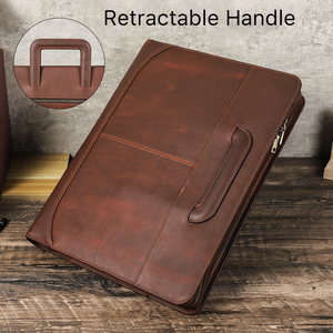 Coque de Porte-Documents Personnalisée en <span class=keywords><strong>Cuir</strong></span> Véritable <span class=keywords><strong>14</strong></span> <span class=keywords><strong>Pouces</strong></span> RFID, Étui Vintage Slim en <span class=keywords><strong>Cuir</strong></span> pour Macbook Pro Air M2 13.6, Sacs et Housses pour Ordinateur Portable - Product Image 2