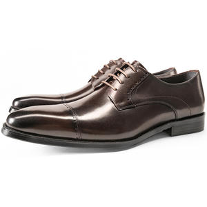 Zapatos Oxford de cuero vacuno de alta gama con puntera cuadrada, diseño transpirable y ligero con costuras - ideales para ropa formal de primavera y verano - Product Image 6
