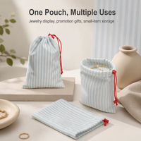 Pochette à cordon en coton mousseline pour bijoux sur mesure de luxe, pochettes cadeaux en coton, emballage pour bijoux, sac pour l'affichage des bijoux