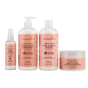 Juego de cuidado del cabello hidratante de suministro de fábrica, champú y acondicionador de yogur de miel <span class=keywords><strong>sin</strong></span> sulfato natural para reparación diaria - Product Image 1