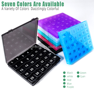 Venta al por mayor de viaje desmontable pequeño sellado 30 días 30 compartimentos organizador de almacenamiento de pastillas portátil caja de medicamentos con estuche exterior - Product Image 6