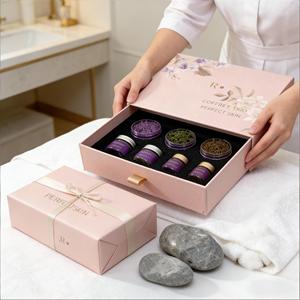 Caja de Regalo de Lujo con Diseño Floral Rosa, Caja de Almacenamiento para Cosméticos, Estuche de Regalo Extraíble, Caja de Regalo para Kit de Cuidado de la Piel - Product Image 5