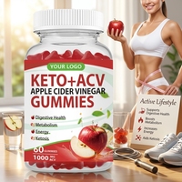 Gummies au vinaigre de cidre de pomme Keto Ausreson OEM, compléments amincissants Halal B12, produits pour un ventre plat, gummies Keto ACV naturels