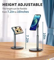 Hauteur magnétique inclinable Rotation à 360 degrés Support de téléphone de bureau réglable Dock Stand for Desk