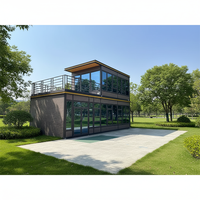 Maison conteneur modulaire détachable à 3 chambres et 2 étages, entièrement en acier, design contemporain, respirante, assemblage rapide, hôtel portable