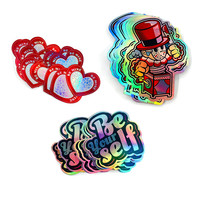 Planificador personalizado A5, holograma láser, hoja de pegatinas de corte de beso