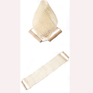 Fregador de tiras de sisal de fibra vegetal natural, Toalla de baño de estilo Simple, mango de madera, Mensaje de Limpieza Profunda, guante de ducha corporal - Product Image 4