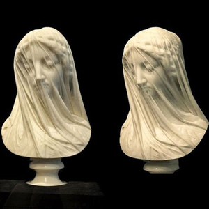 Décoration d'intérieur design moderne sculptée à la main <span class=keywords><strong>statue</strong></span> en <span class=keywords><strong>marbre</strong></span> blanc grandeur nature avec <span class=keywords><strong>voile</strong></span> - Product Image 3
