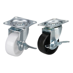 Wolverhampton 2 Inch Flat Bottom Side Brake Swivel Caster Solid Tire Industrial PP Wheel - Product Image 4