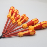 Jeu de tournevis magnétiques professionnels de qualité industrielle 9 en 1, kit d'outils d'isolation pour électriciens, manche en plastique, emballage en boîte avec logo OEM
