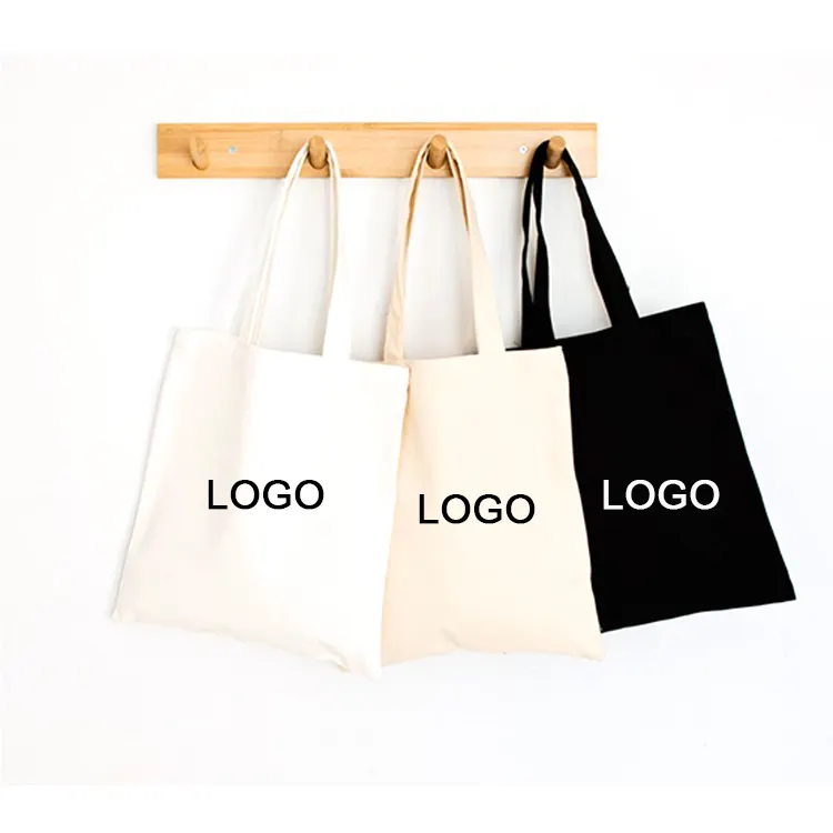 Eco Grocery Custom Printed Foldable Plain Cotton Canvas Shopping Tote Bag With Logo