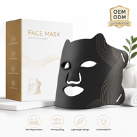 Masque facial LED entièrement personnalisable 4 en 1 avec puces LED 630nm 415nm 830nm, masque de luminothérapie rouge infrarouge LED