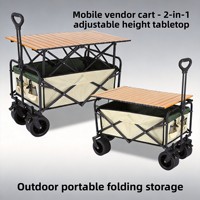 Chariot de camping portable avec roues pivotantes pour pique-nique et camping