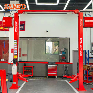SAMFD Heavy Duty 4t 8800lbs <span class=keywords><strong>Elevador</strong></span> hidráulico para vehículos de automóviles Pórtico de doble columna <span class=keywords><strong>Elevador</strong></span> automático de dos postes <span class=keywords><strong>Elevador</strong></span> de <span class=keywords><strong>2</strong></span> postes para automóviles - Product Image 5