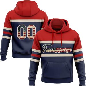 Sweat-shirt à capuche rayé inspiré du hockey personnalisé pour hommes, femmes et jeunes, avec nom et numéro personnalisés, vêtements pour les fans de sport - Product Image 1